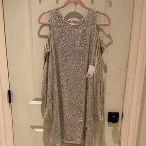SO Silver Long Sleeve Dress